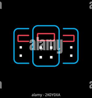 Protective police shield vector isolated on black background icon. Demonstration, protest, strike, revolution. Graph symbol for your web site design, Stock Vector