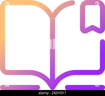 Reading e book pixel perfect gradient linear ui icon Stock Vector