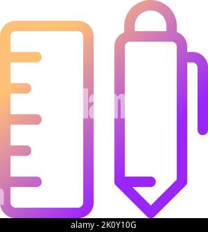 School stationery pixel perfect gradient linear ui icon Stock Vector