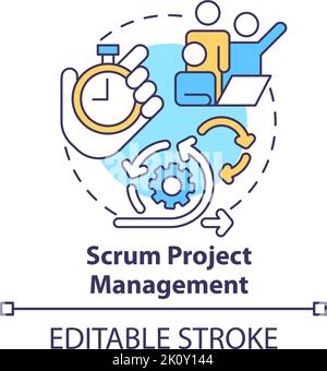 Scrum project management concept icon Stock Vector
