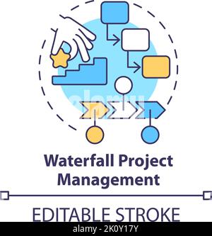 Waterfall project management concept icon Stock Vector