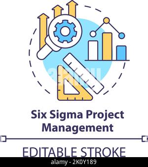 Six Sigma project management concept icon Stock Vector