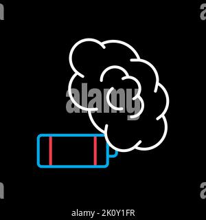 Smoke grenade vector isolated on black background icon. Demonstration, protest, strike, revolution. Graph symbol for your web site design, logo, app, Stock Vector