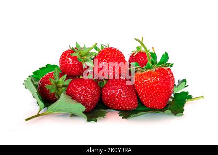 Fresh red strawberry isolated on a white background include clipping path. Stock Photo