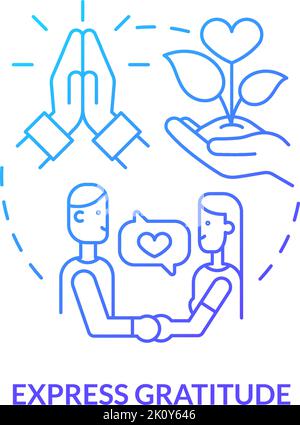 Express gratitude blue gradient concept icon Stock Vector