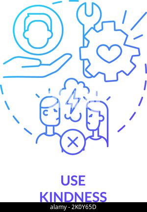 Use kindness blue gradient concept icon Stock Vector