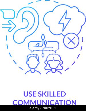 Use skilled communication blue gradient concept icon Stock Vector