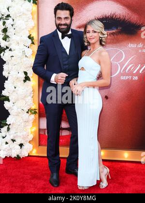 HOLLYWOOD, LOS ANGELES, CALIFORNIA, USA - SEPTEMBER 13: American actor Michael Masini and wife/American actress Katrina Begin arrive at the Los Angeles Premiere Of Netflix's 'Blonde' held at the TCL Chinese Theatre IMAX on September 13, 2022 in Hollywood, Los Angeles, California, United States. (Photo by Xavier Collin/Image Press Agency) Stock Photo