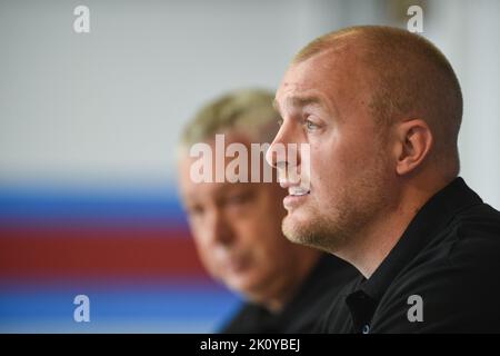 Wakefield, UK. 14th Sep, 2022. Mark Applegarth new Head Coach of Wakefield Trinity. Rugby League Betfred Super League, Wakefield Trinity New Coach Appointment Press Conferance at Be Well Support Stadium, Wakefield, UK Credit: Dean Williams/Alamy Live News Stock Photo