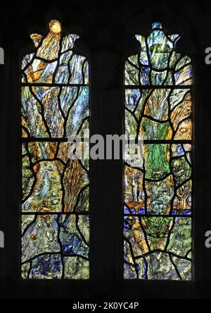 A stained glass window by Thomas Denny, St Mary's Church, Tarrant Hinton, Dorset Stock Photo