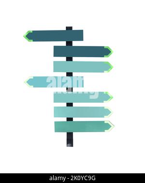 Blank crossroad signpost, Signpost opposite directions isolated on white background include clipping path. Stock Photo