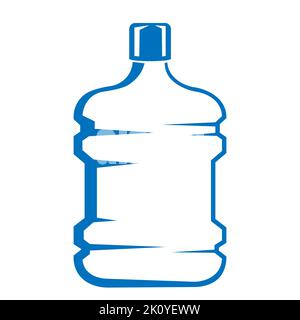 Water large bottle sign symbol icon isolated on white background. Cooler plastic container for water Stock Photo