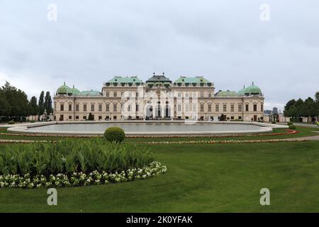 VIENNA, AUSTRIA - MAY 16, 2019: This is the building of the Upper Belvedere, an 18th-century Baroque palace and park complex. Stock Photo