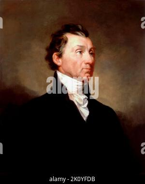 James Monroe (1758-1831), American statesman and Founding Father, Fifth President of the United States, portrait painting in oil on canvas by Samuel Finley Breese Morse, circa 1819 Stock Photo