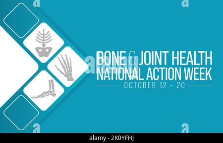 Bone and Joint health national action week is observed every year in October, with activities focused on disorders including arthritis Stock Vector