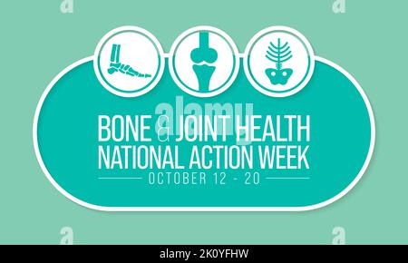 Bone and Joint health national action week is observed every year in October, with activities focused on disorders including arthritis Stock Vector