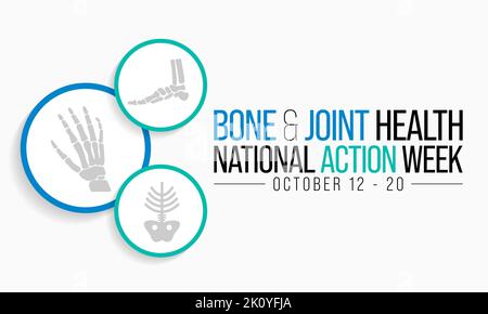 Bone and Joint health national action week is observed every year in October, with activities focused on disorders including arthritis Stock Vector