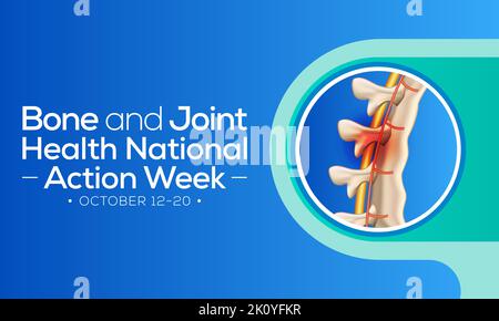 Bone and Joint health national action week is observed every year in October, with activities focused on disorders including arthritis Stock Vector