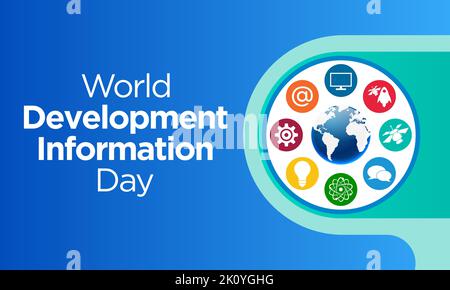 World Development Information day is observed every year on October 24. Stock Vector