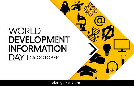 World Development Information day is observed every year on October 24. Stock Vector