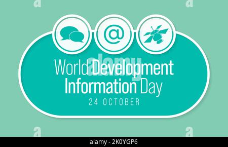 World Development Information day is observed every year on October 24. Stock Vector
