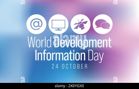 World Development Information day is observed every year on October 24. Stock Vector