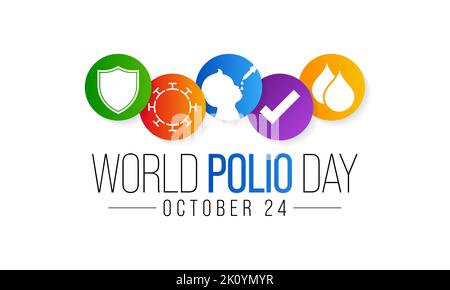 World Polio day is observed every year on October 24, poliomyelitis is a disabling and life-threatening disease caused by the poliovirus. Vector Stock Vector