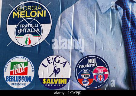 A billboard for political election day with Matteo Salvini, leader of ...