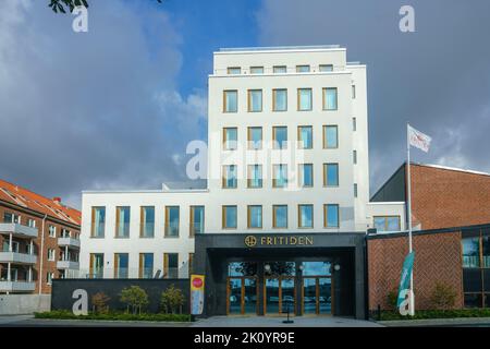 Ystad, Sweden 13 Sep, 2022: Main entrance to the hotel section Stock Photo