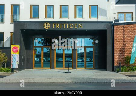 Ystad, Sweden 13 Sep, 2022:Main entrance to the hotel section of the combined building Stock Photo