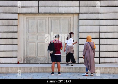 memorial Judenplatz, Vienna, Architektur in der Innenstadt oder Altstadt von Wien Österreich Stock Photo