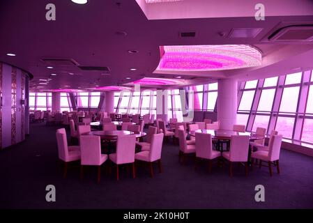 Colombo, Sri Lanka. 12th Sep, 2022. (9/12/2022) View of the Banquet Hall in the Colombo Lotus Tower Colombo, Lotus Tower will open to the public on september15th Thursday 2022. Colombo lotus tower is one of the most famous tourist sites in the town of Colombo, Sri Lanka. Standing at a height of 356 meters this tower is the tallest tower in South Asia, It has become one of the major tourist attractions in Sri Lanka and popular among tourists. (Photo by Ruwan Walpola/Pacific Press/Sipa USA) Credit: Sipa USA/Alamy Live News Stock Photo