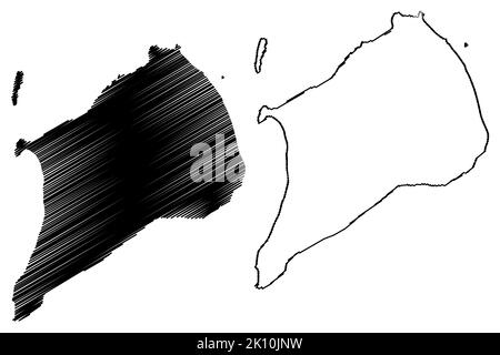 Iwo Jima Island (japan, East Asia, Japanese Archipelago) Map Vector 