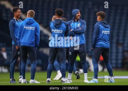 West Bromwich, UK. 14th Sep, 2022. Birmingham City players arrive at the game ahead of the Sky Bet Championship match West Bromwich Albion vs Birmingham City at The Hawthorns, West Bromwich, United Kingdom, 14th September 2022 (Photo by Gareth Evans/News Images) in West Bromwich, United Kingdom on 9/14/2022. (Photo by Gareth Evans/News Images/Sipa USA) Credit: Sipa USA/Alamy Live News Stock Photo