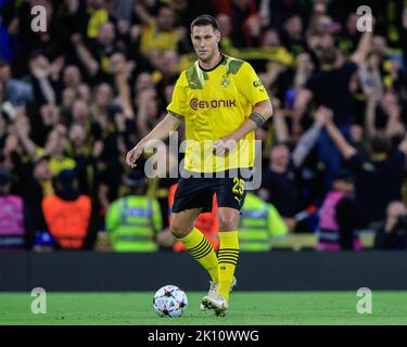 Manchester, UK. 14th Sep, 2022. Niklas Süle #25 of Borussia Dortmund during the UEFA Champions League match Manchester City vs Borussia Dortmund at Etihad Stadium, Manchester, United Kingdom, 14th September 2022 (Photo by Conor Molloy/News Images) Credit: News Images LTD/Alamy Live News Stock Photo