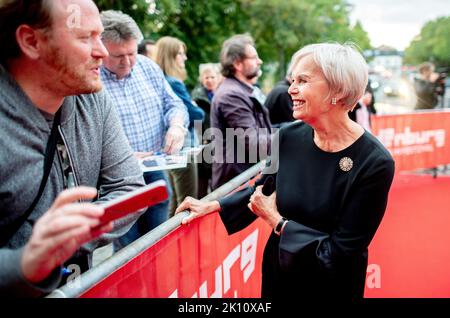 Oldenburg, Germany. 14th Sep, 2022. German actress Denise M'Baye stands ...