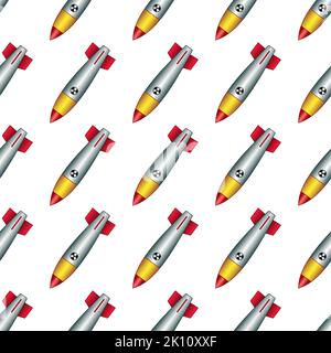 Seamless pattern of a nuclear air bombs Stock Vector