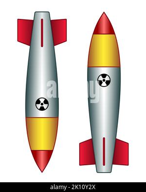 Illustration of a nuclear air bomb Stock Vector