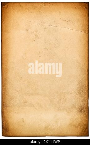 Used paper parchment background. Old grungy cardboard with stains Stock Photo