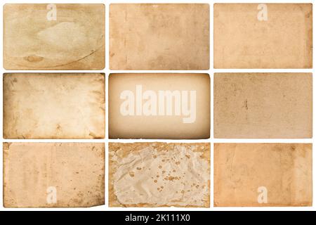 Old paper sheet collection. Grungy craft paper backgrounds Stock Photo