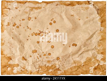 Old paper with ripped edges isolated on white background Stock Photo