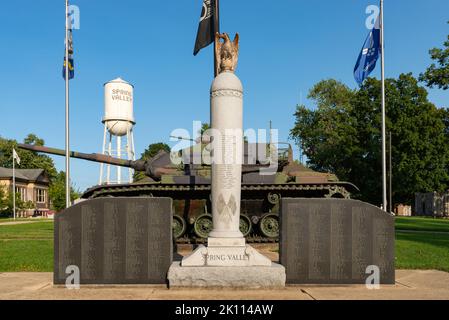 Spring Valley, Illinois - United States - September 13th, 2022: The Spring Valley Veterans Memorial, built in 1994 by The American Legion. Stock Photo