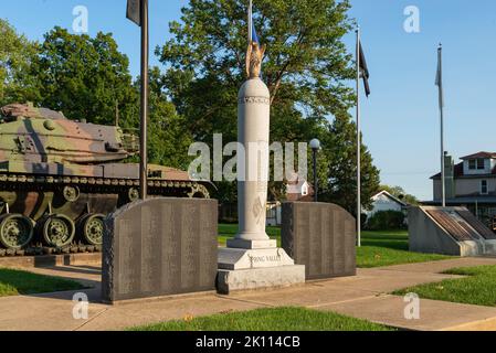 Spring Valley, Illinois - United States - September 13th, 2022: The Spring Valley Veterans Memorial, built in 1994 by The American Legion. Stock Photo