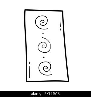 Mat for yoga. Simple vector icon in doodle style isolated on white background. Element for design. Outline drawing for coloring page. Stock Vector