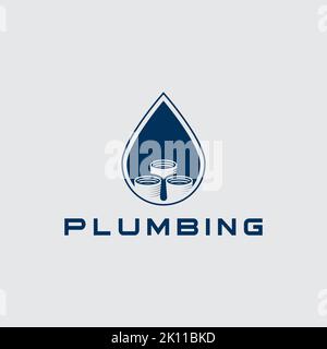 Plumbing logo design template - Vector Stock Vector