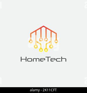 modern smart home icon. Creative tech house logo design template Stock Vector