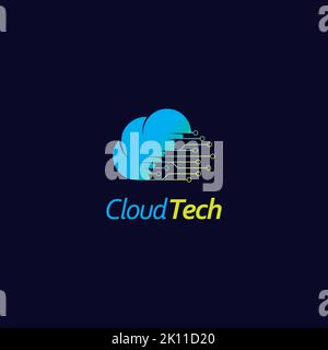 Cloud logo design template. computing and storage vector symbol. Best technologies icon Stock Vector