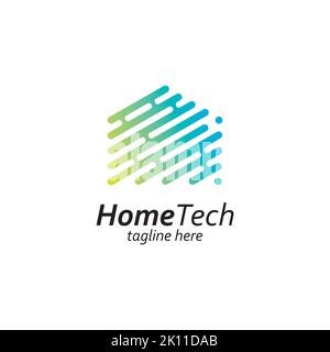 modern smart home icon. Creative tech house logo design template Stock Vector