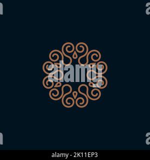 graceful monogram logo design template Stock Vector