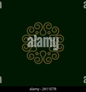 graceful monogram logo design template Stock Vector